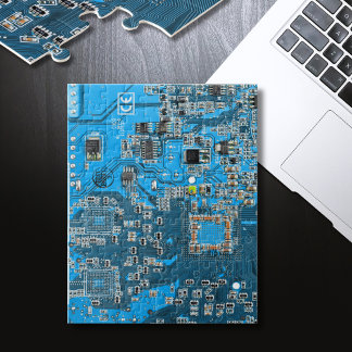 Blue PCB Circuit Board Design for IT Pros Jigsaw Puzzle