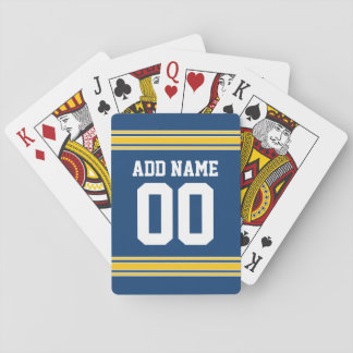 Blue Yellow Football Team Jersey name and number Playing Cards