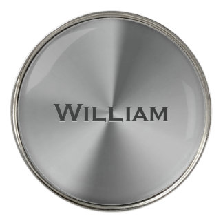 Brushed metal personalized name golf ball marker