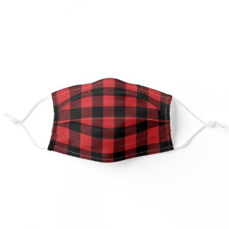 Buffalo Plaid Black And Red Checkered Adult Cloth Face Mask