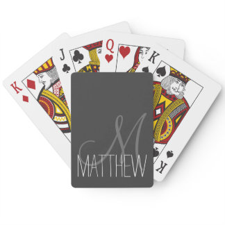 Custom Classic Black and White Monogram Poker Cards