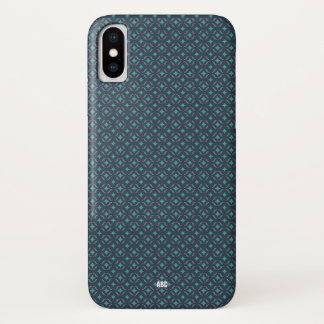 Executive iPhone X Case Blue Pattern Monogrammed