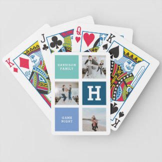 Family Game Night Monogram Photo Playing Cards
