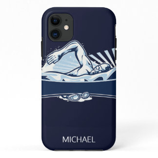 Freestyle Swimmer Personalized Name | Sport iPhone 11 Case