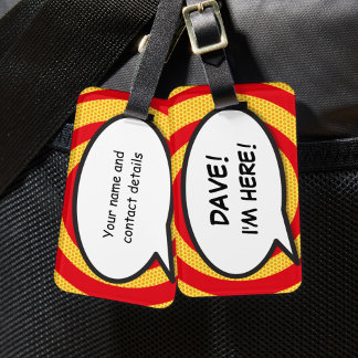 Funny Comic Book I'M HERE Personalized Luggage Tag