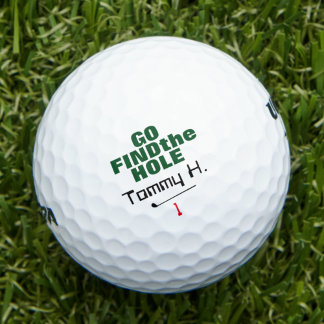 Funny Find the Hole Personalized Golf Balls