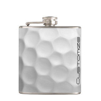 Golf Ball with Custom Text Hip Flask