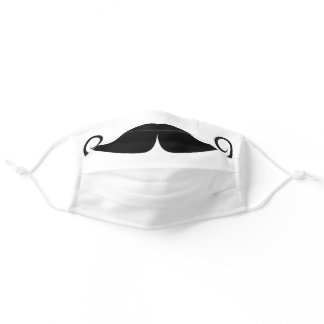 Handlebar Mustache Black Adult Cloth Face Mask