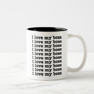 I Love My Boss Two-Tone Coffee Mug