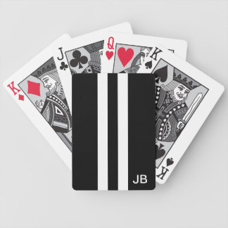 Men Black and White Monogrammed Playing Cards