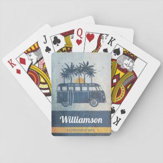 Modern Family Vintage Surfer Van Summer Vacation Playing Cards