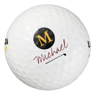 Player's initial & name custom golf balls
