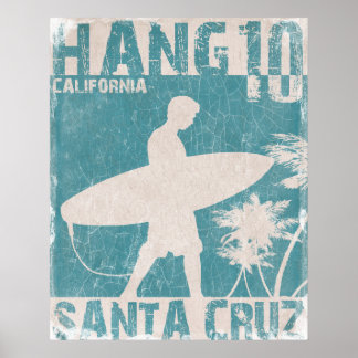 Poster with Santa Cruz Surfer Print