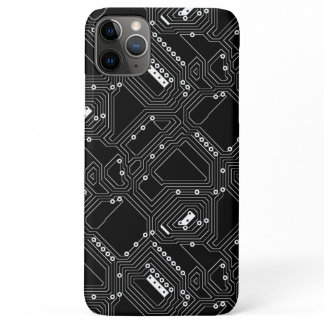 Retro Black White Cool Computer Circuit Board iPhone 11 Pro Max Case