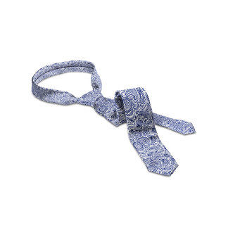 Royal Blue & White Floral Paisley Pattern Tie