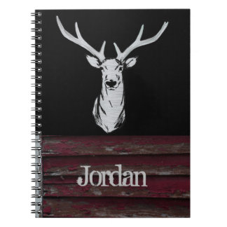 Rustic Deer Hunting Buck Name Antlers Notebook
