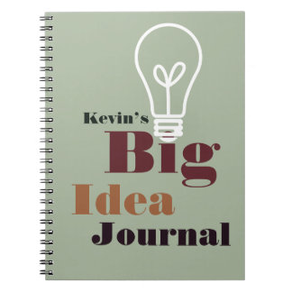 Your big idea journal modern light bulb gray